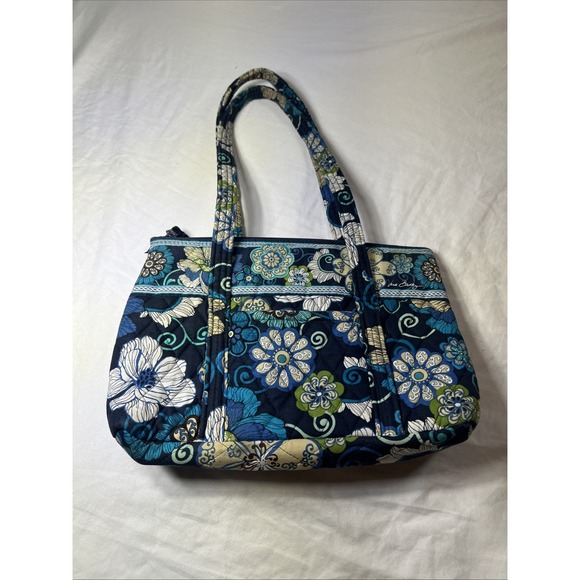 Vera Bradley Handbags - Vera Bradley Women's Tote Blue Multicolor Flower Print Bag Shoulder Tote